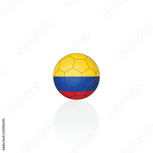 Colombia national flag on soccer ball vector graphics