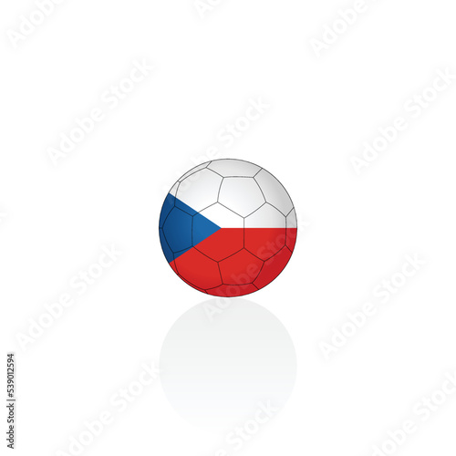 Czech Republic national flag on soccer ball vector graphics