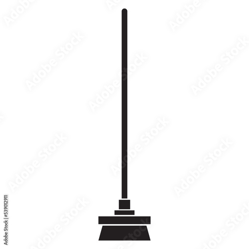 broom equipment icon vector design template in black color isolated sign on white background