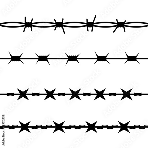 Barbed wire isolated on white background
