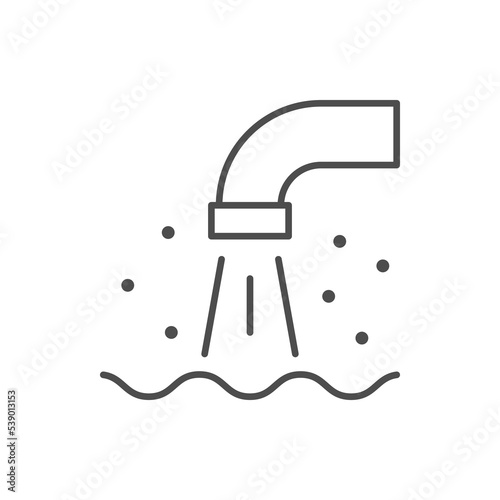 Flowing water line outline icon