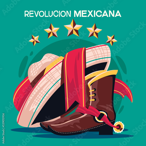 Revolucion Mexicana  mean Mexican Revolution Concept Illustration