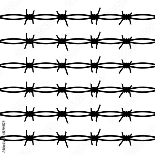 Barbed wire isolated on white background