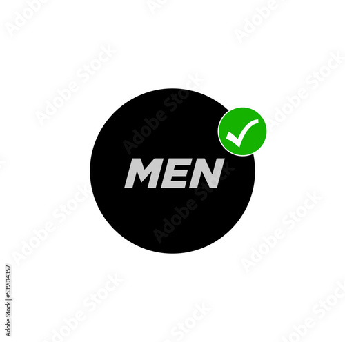 Men allow round vector icon. men allow icon.
