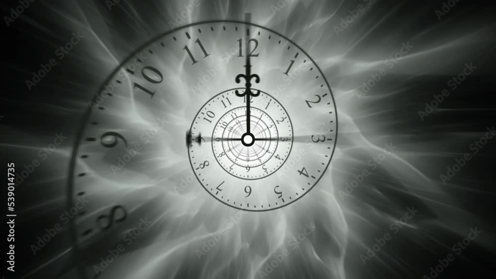 Monochrome gothic mystical ghostly spinning spiral of time