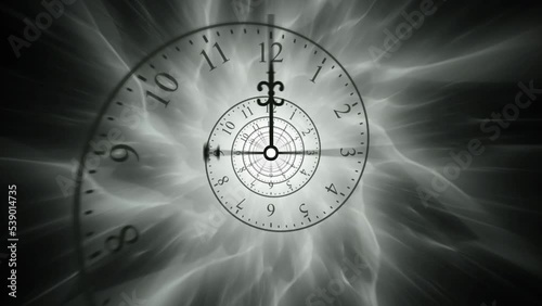 Monochrome gothic mystical ghostly spinning spiral of time
