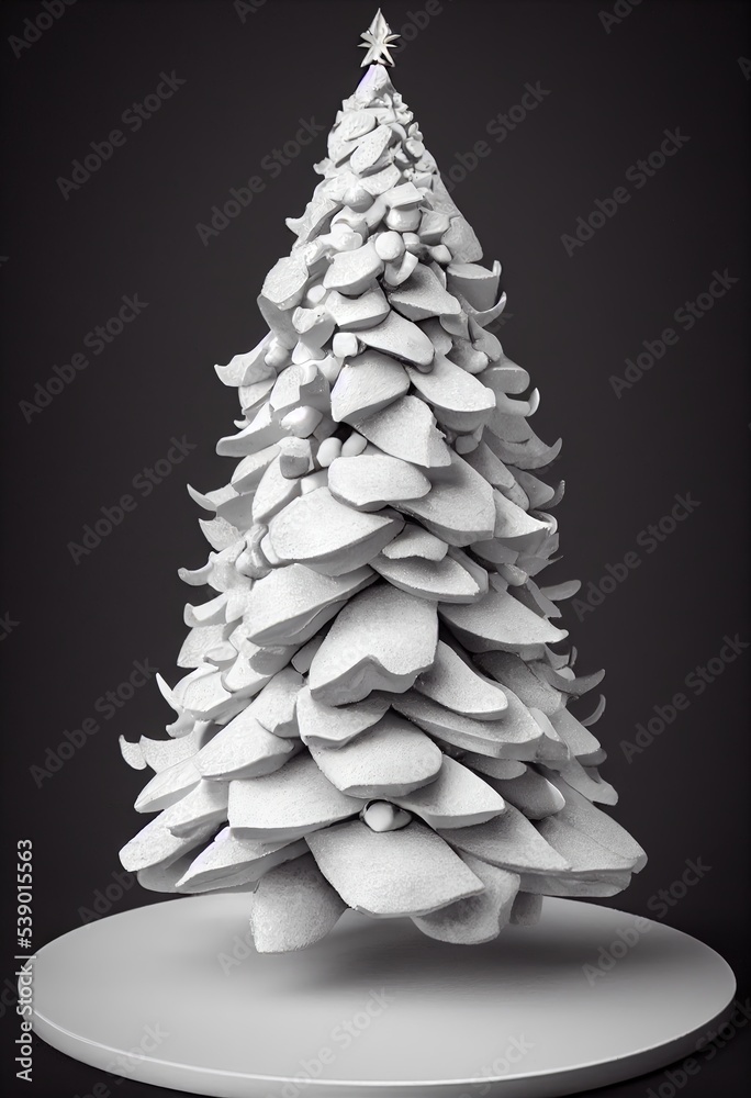 3D rendered computergenerated image of a Christmas Tree for the