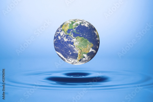 Water concept and globe. Water is very important to the world.