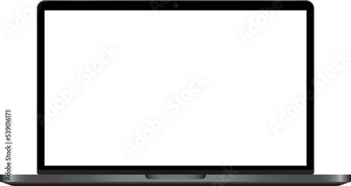 Laptop with transparent screen. Computer with transparent display. Realistic laptop. Isolated computer mockup.