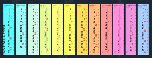 Calendar Planner for 2023. Calendar template for 2023. Corporate and business vertical calendar.
