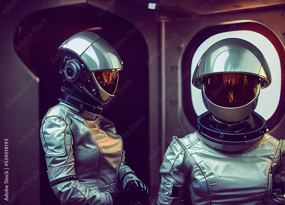 Astronauts wearing space suits. 3d render art. Astronauts wearing space suits. 3d render art.