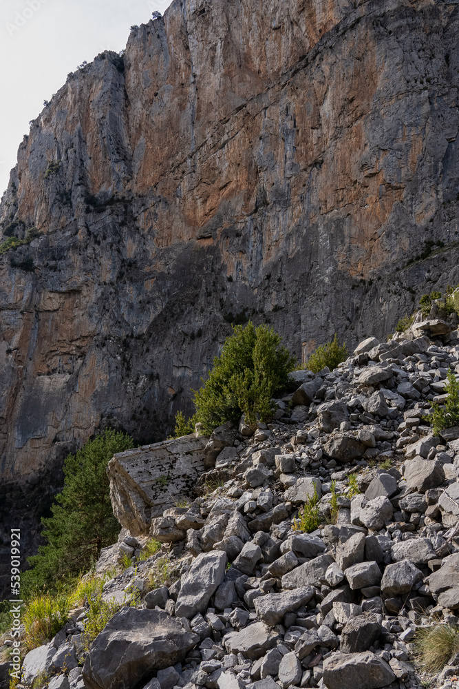 rock outrcrops and glacial formations, gorges and canyons in mountains, Spain