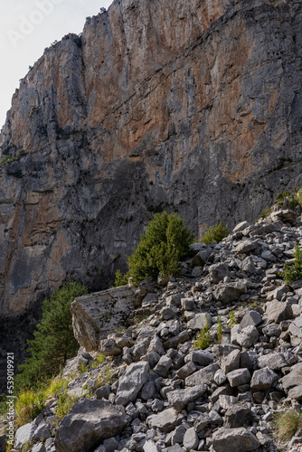 rock outrcrops and glacial formations, gorges and canyons in mountains, Spain