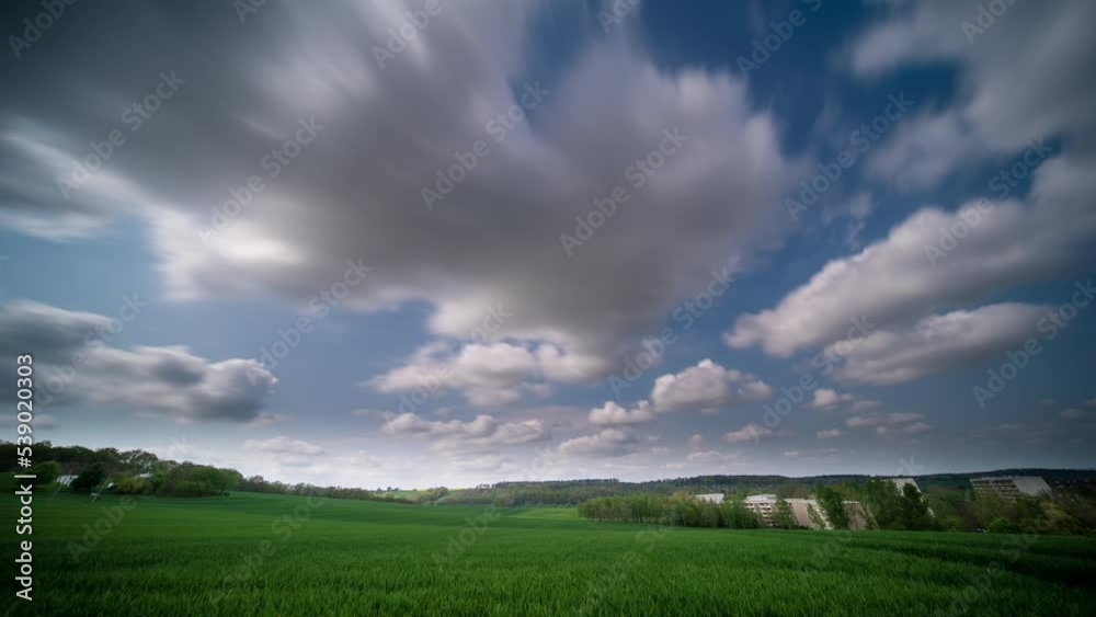summer green field and clouds in the sky time lapse summer green field and clouds in the sky time lapse