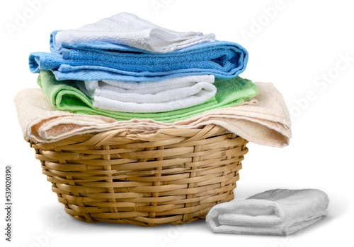 Laundry basket clean clothes cleaning chores housework photo