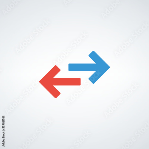 Two arrows in opposite dire...