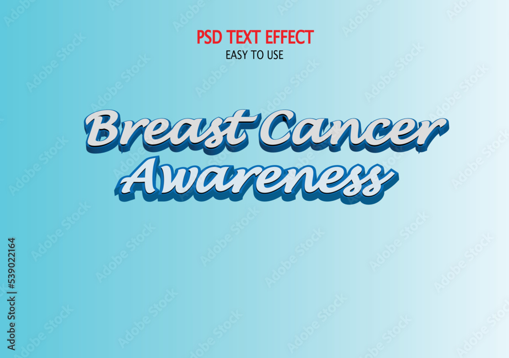 Fototapeta premium Breast Cancer Awareness Text Effect Banner Design With LightColor Background , Text Effect Banner Design For Media Channel.