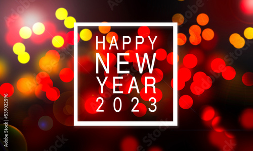 Christmas holiday festive glittering defocused colorful background with bokeh lights Happy new year 2023