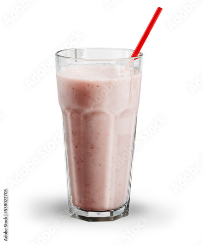 Healthy Fruit Smoothie in glass on Background