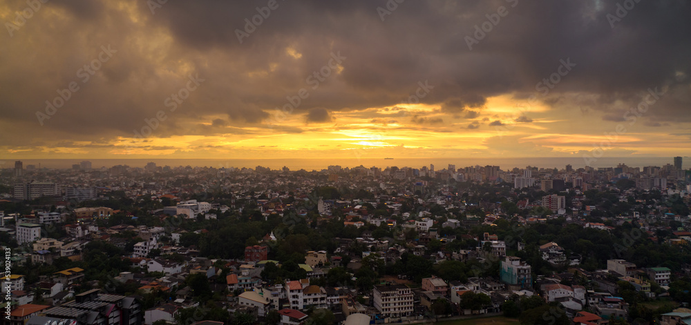 Sunset of Colombo cityscape, Sri Lanka