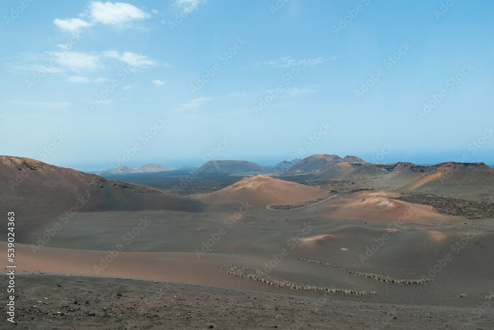 Volcanic landscape of Timanfaya Natural park in Lanzarote