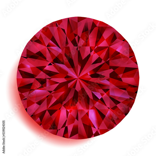 Realistic ruby illustration - vector red diamond