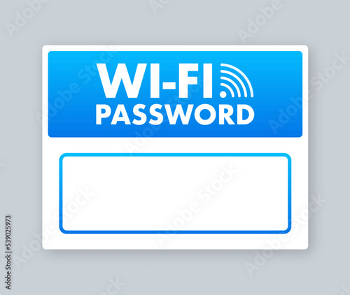Free WiFi Password Symbol Sign. Vector stock illustration.