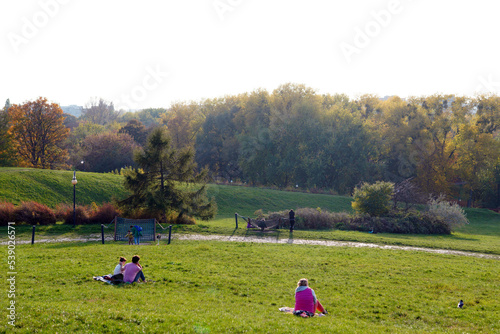 parent and child in park