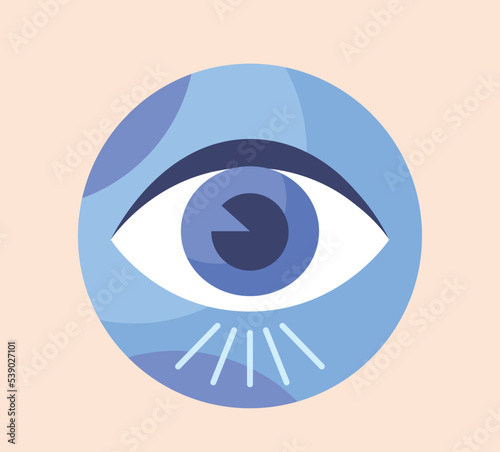 Eye perception concept. Ways of perceiving world, anatomy and biology, infographics. Medical poster or banner for website. Graphic element for printing on fabric. Cartoon flat vector illustration