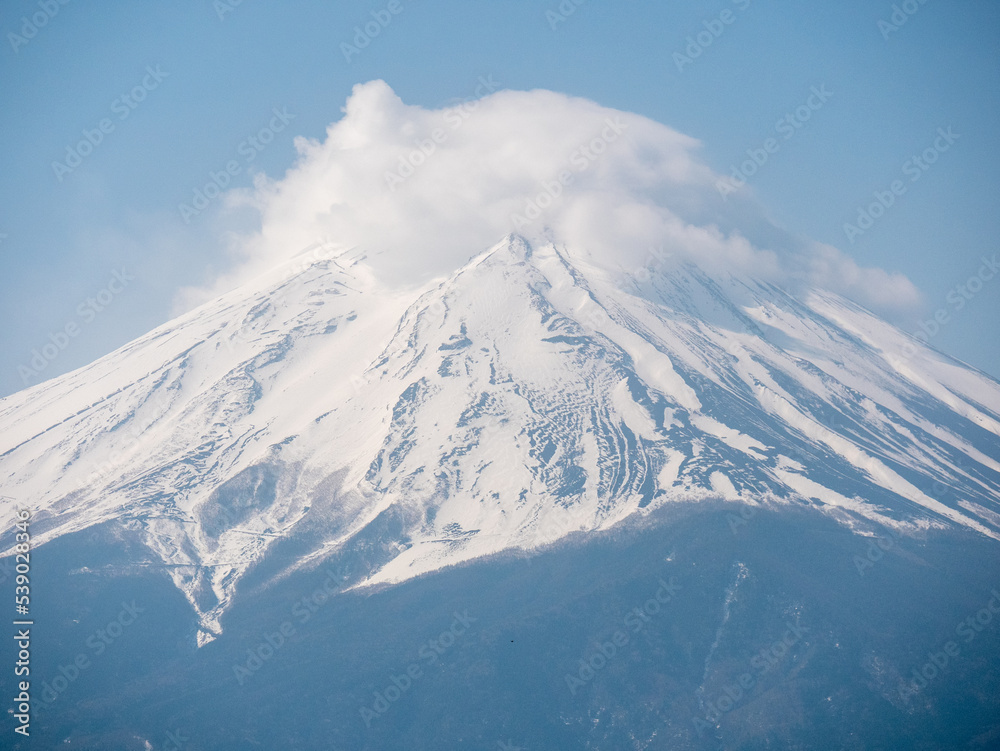 Fuji mountain and Kawaguchiko lake in morning, Japan