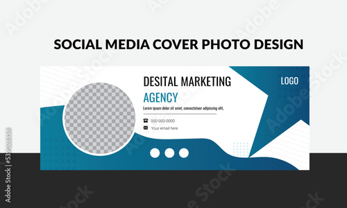 facebook cover modern layout creative shape place modern layout and social media facebook cover. Creative shape photo place dark unique design. 