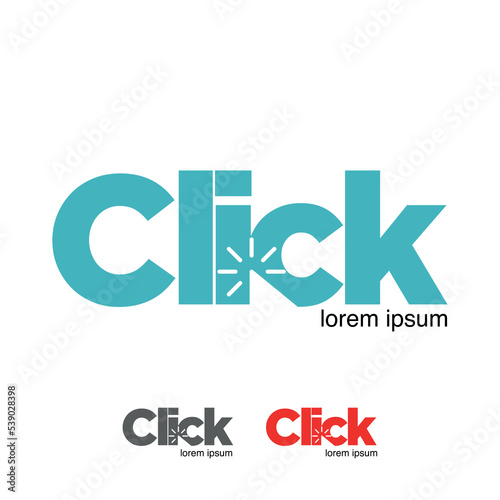 Click logo vector graphic element.