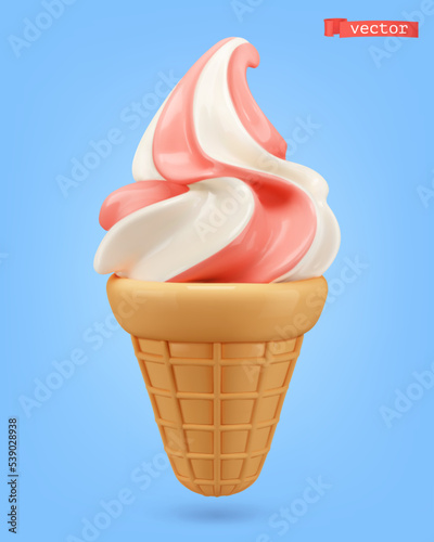 Ice cream 3d vector icon