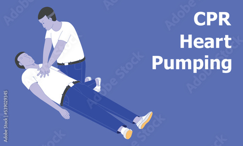 Vector illustration of a person giving CPR to a man