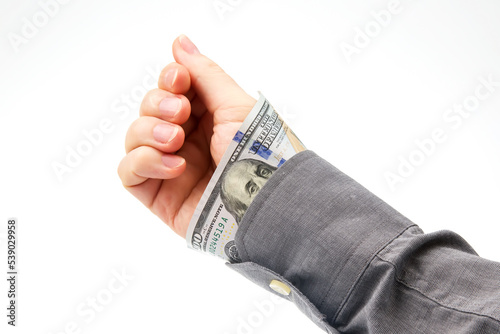businessman hand with dollars. financial investments in business