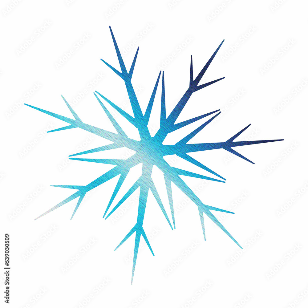 silhouette Snowflake with blue background