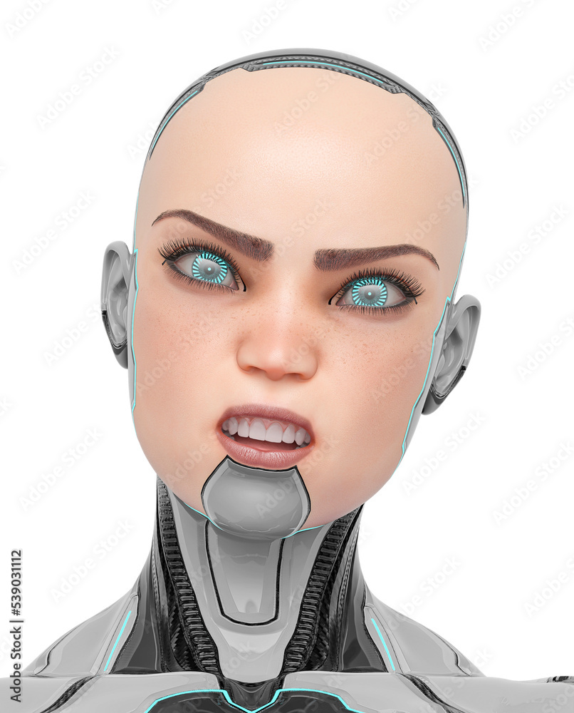 Super Cyborg Girl Is Mad And Angry In Id Profile Picture Ilustração Do