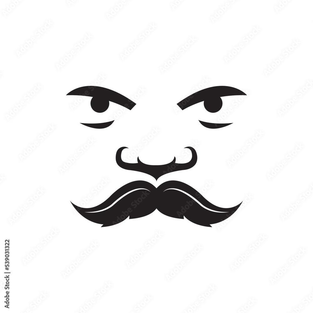 moustache icon logo vector design template