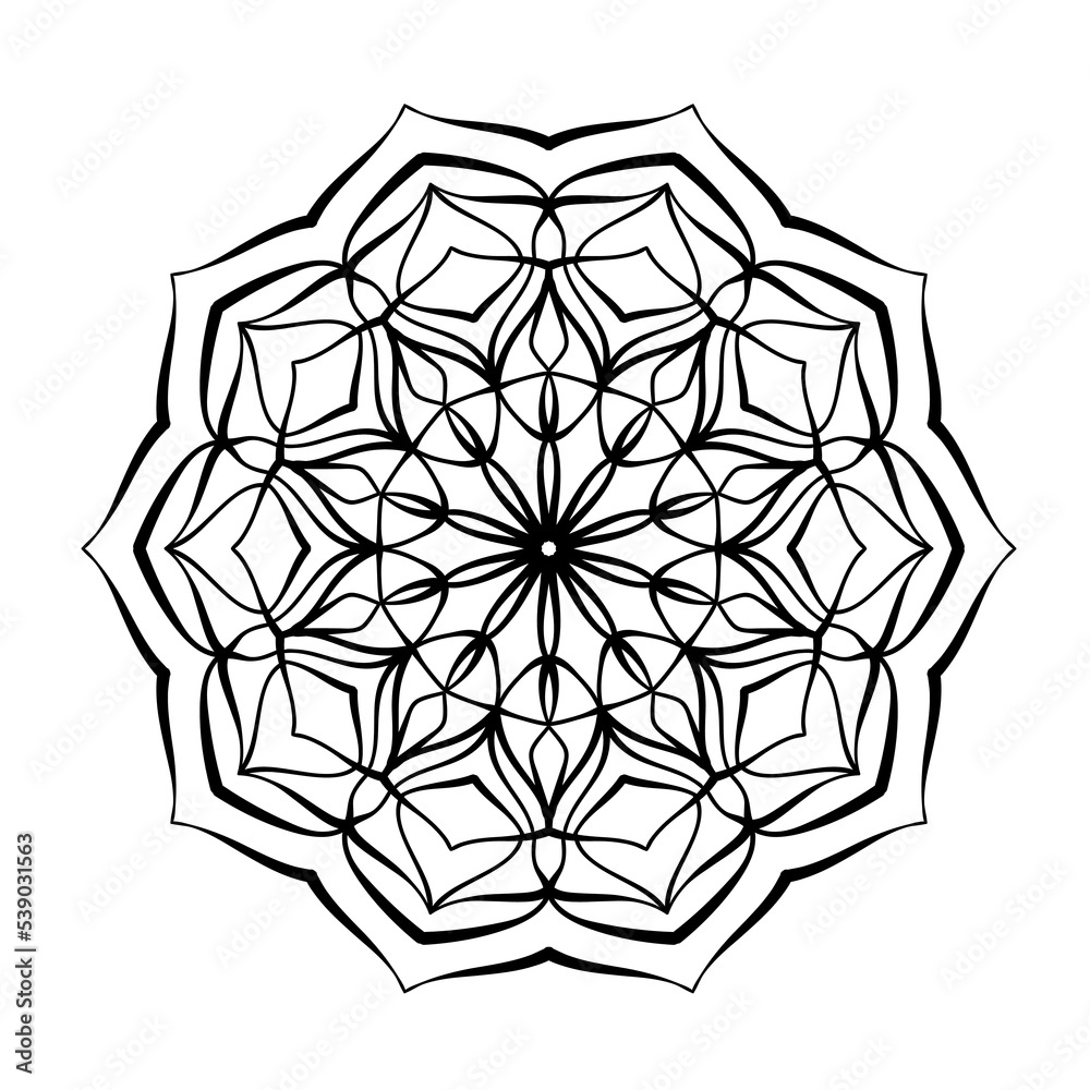 Elegant abstract mandala pattern in circle. Vector illustration. Elegant abstract mandala pattern in circle. Vector illustration.