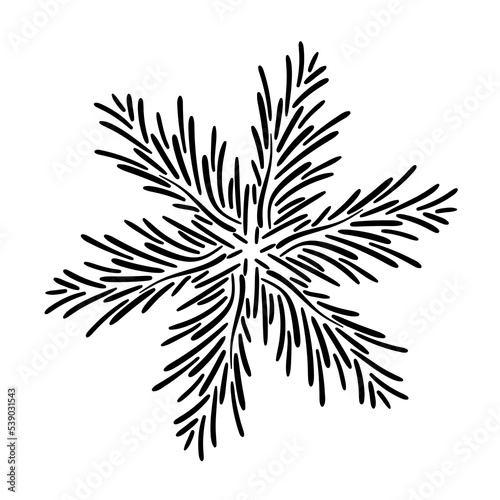 Elegant snowflake. Vector illustration.