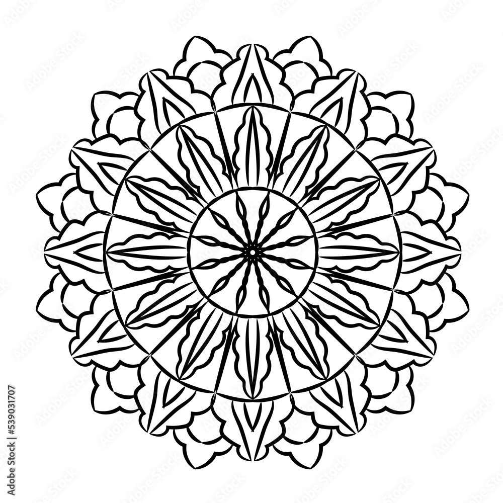 Mandala round pattern. Elegant ornament for graphic design. Vector illustration.