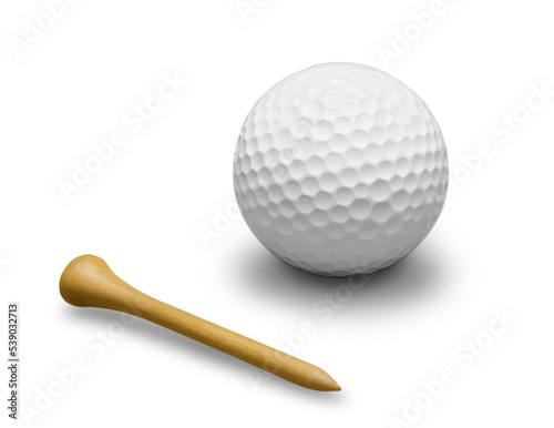 Golf Ball isolated on white background. Sport and Recreation Concept