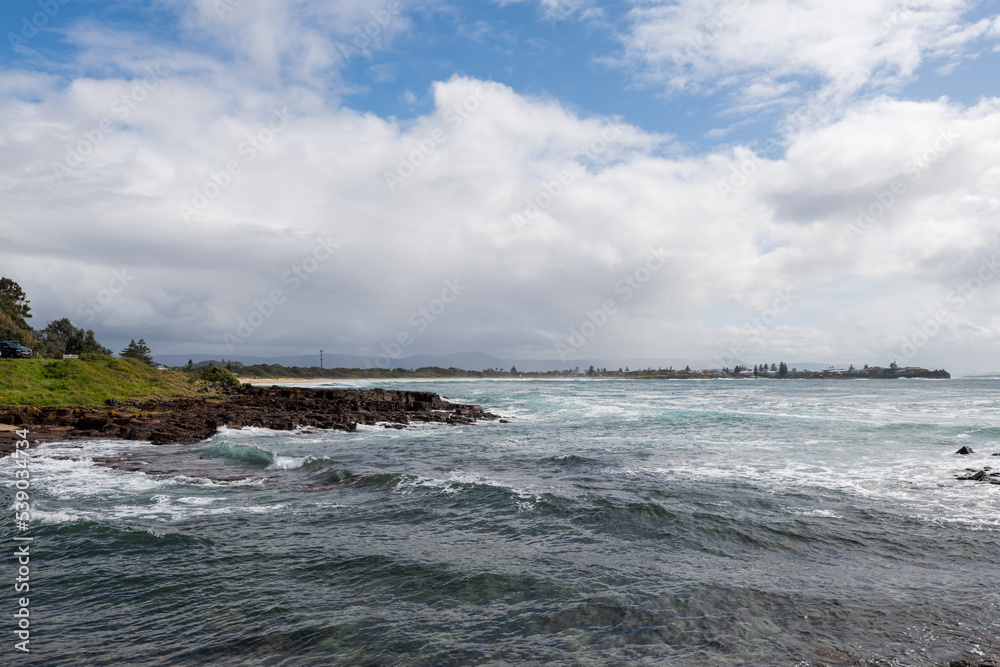 Shellharbour Beach, New South Wales, Coastline and Crashing Waves