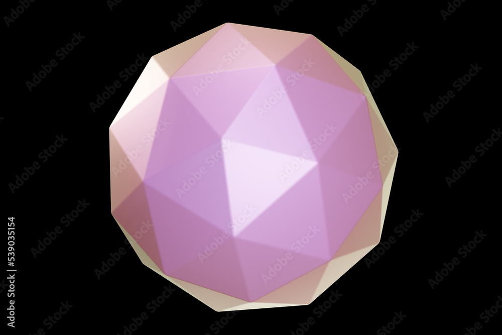Geometric shape. Holographic 3d shape. 3d rendering. Geometric shape. Holographic 3d shape. 3d rendering.