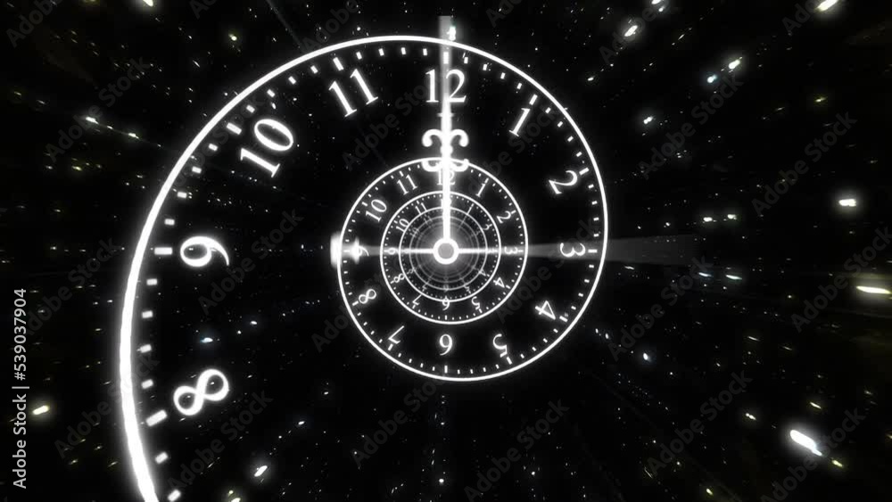 Abstract time spiral dark space tunnel zoom animation