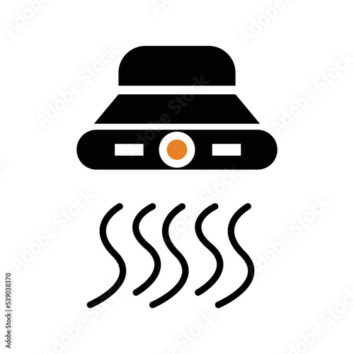 Kitchen air cooking extractor icon | Black Vector illustration |