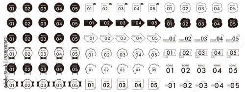数字　ポイント　あしらい　シンプル
