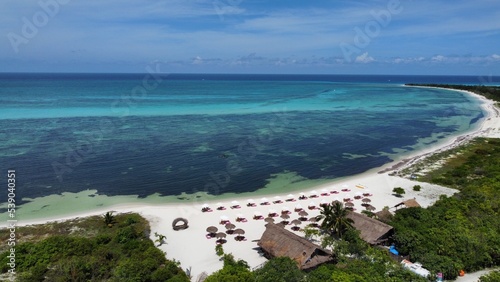 View beach cozumel island drone  photo