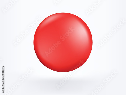 Red button isolated on a white background.