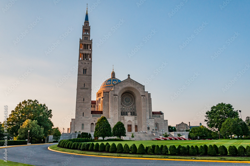 The Basilica at Dusk, Catholic University, Washington, DC USA, Washington, District of Columbia
